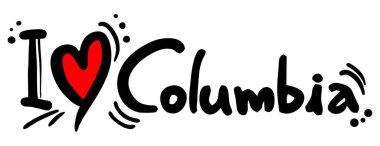 Columbia sevgi vektör illüstrasyonu