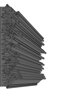 Soyut teknoloji figürü vektör çizimi