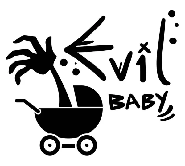 邪悪な赤ちゃんのベクトル図 — ストックベクタ