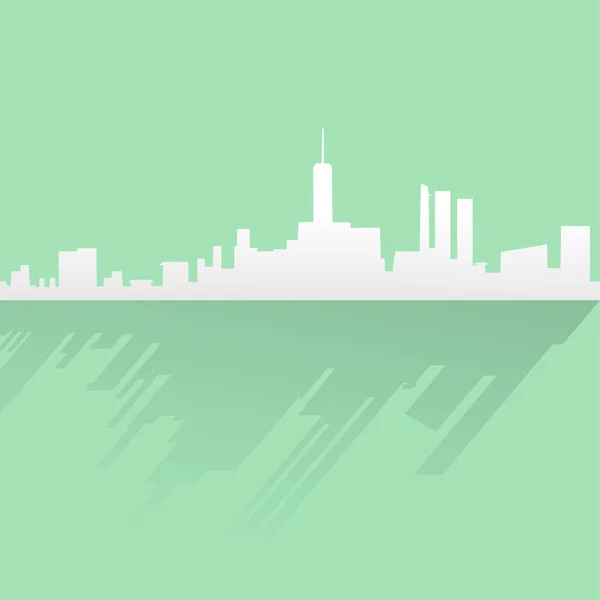 Mooie Silhouet Stad Vector Illustratie — Stockvector
