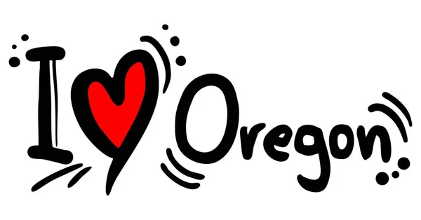 Oregon Kärlek Vektor Illustration — Stock vektor