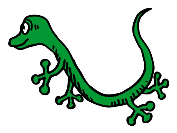 Dibujos Animados Lagarto Verde Ilustración Vectorial — Archivo Imágenes Vectoriales