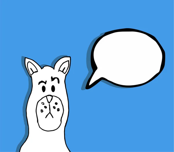 Векторна Ілюстрація Мультяшної Собаки Бульбашковим Повідомленням — стоковий вектор