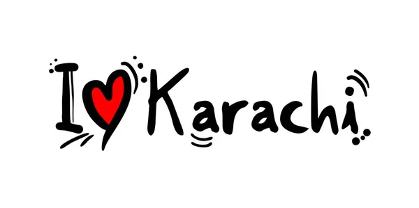 Karachi Ciudad Pakistán Amor Mensaje — Archivo Imágenes Vectoriales