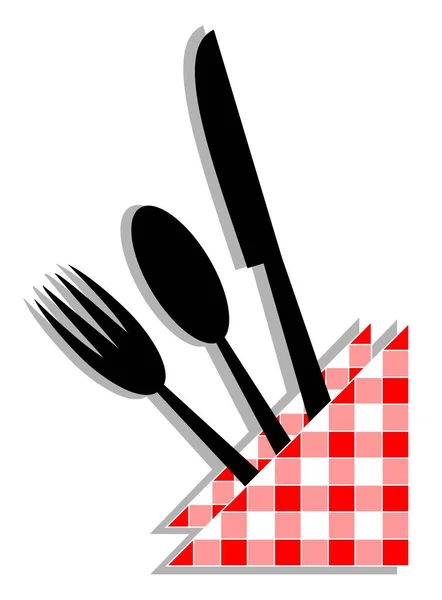 Fork Spoon Table Napkin — Stock Vector