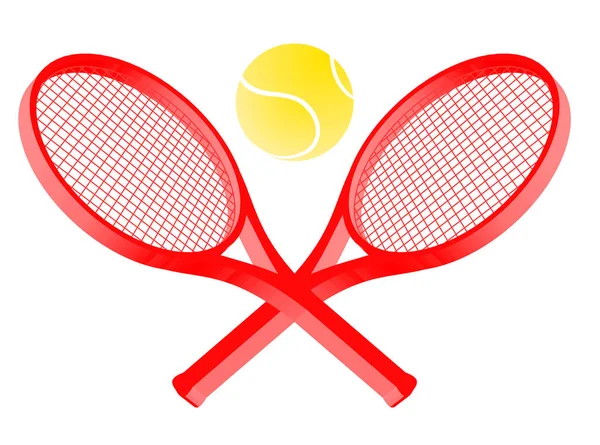 Tennisracket Bal Geïsoleerd — Stockvector