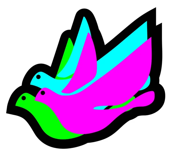 Illustration Vectorielle Oiseaux Colorés — Image vectorielle