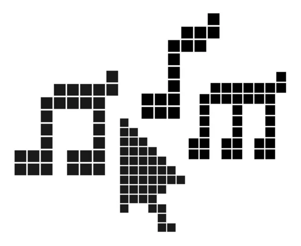 Векторная Иллюстрация Музыкальный Фон Пиксельными Нотами — стоковый вектор