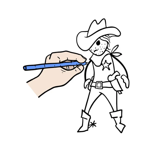 Design Cowboy Vector Illustration — 스톡 벡터