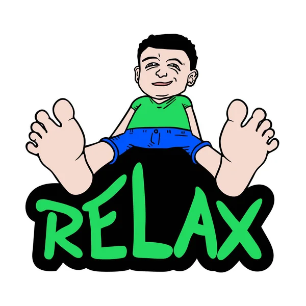 Relax Jongen Vector Illustratie — Stockvector