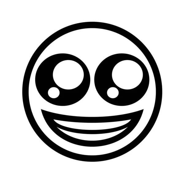 Funny Happy Face Draw — Stock Vector