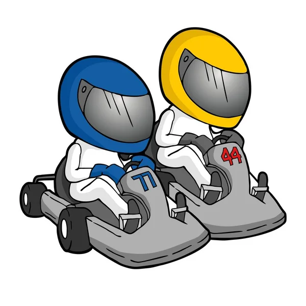 Diseño Conductores Duelo Karting — Vector de stock