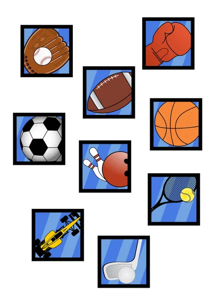 Iconos Deportes Vector Ilustración — Archivo Imágenes Vectoriales