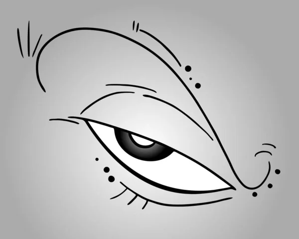 Grey Eye Vector Illustration — Stock Vector