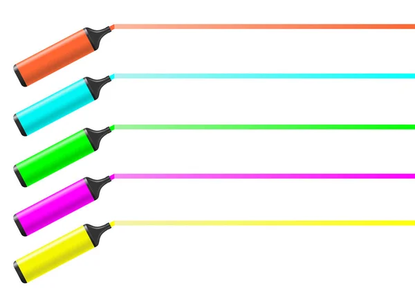 Fünf Bleistift Vektor Illustration — Stockvektor