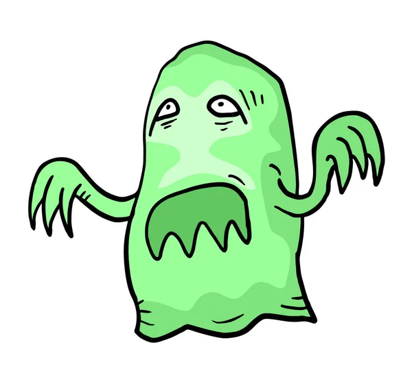 Green Ghost Vector Illustration — 스톡 벡터