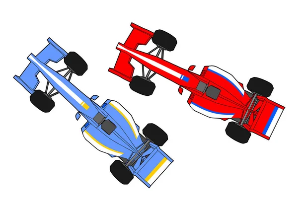 Fórmula Carros Correndo Ilustração Vetorial — Vetor de Stock