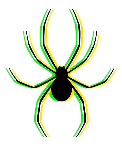 Vizuální Barevný Vektorový Obrázek Pavouka — Stockový vektor
