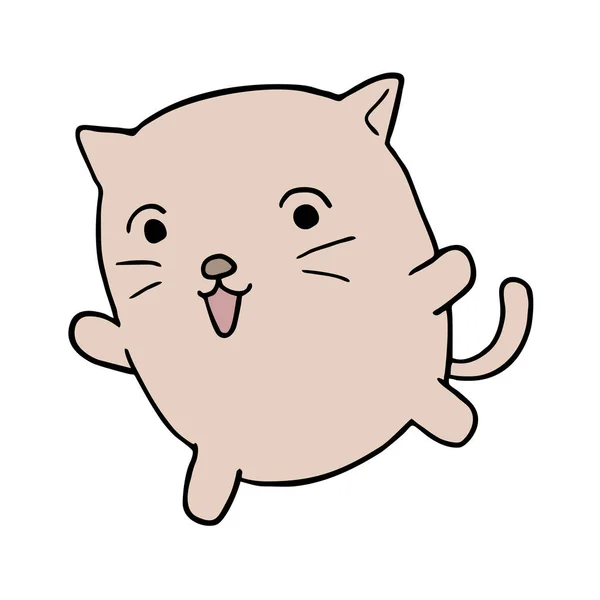 Divertido Bebé Gato Dibujar Vector Ilustración — Vector de stock