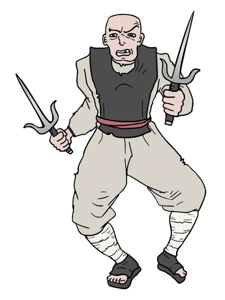 Hombre Mercenario Vector Ilustración — Vector de stock