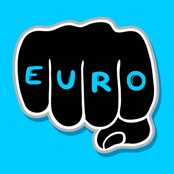 Illustration Zum Euro Punch Vektor — Stockvektor