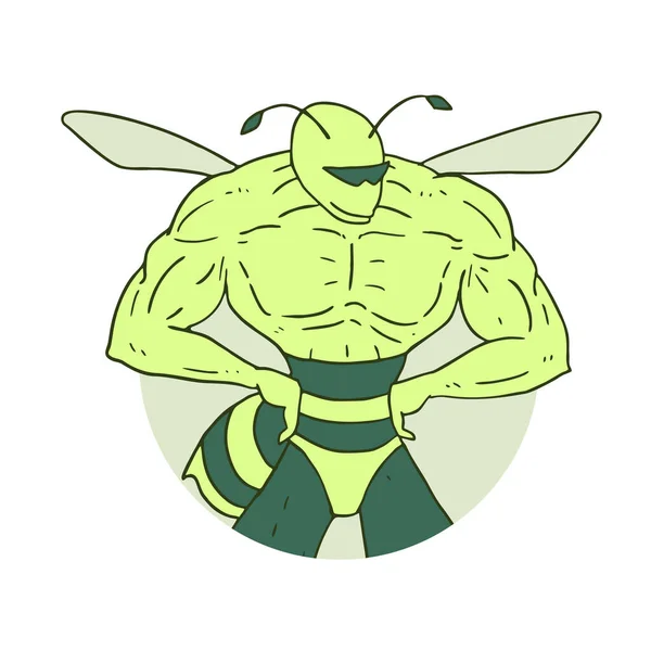 Illustration Vectorielle Dessin Insecte Musculaire — Image vectorielle