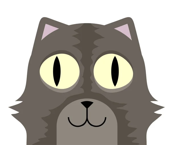 Legrační Kočka Tvář Vektorové Ilustrace — Stockový vektor