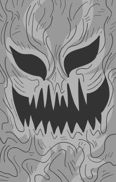 Smoke Monster Halloween Theme Vector Illustration - Stok Vektor