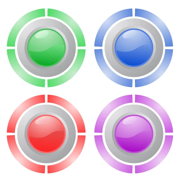 Ilustración Vectorial Botones Color — Vector de stock