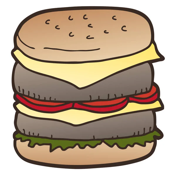 Ikoon Hamburger Vector Illustratie — Stockvector