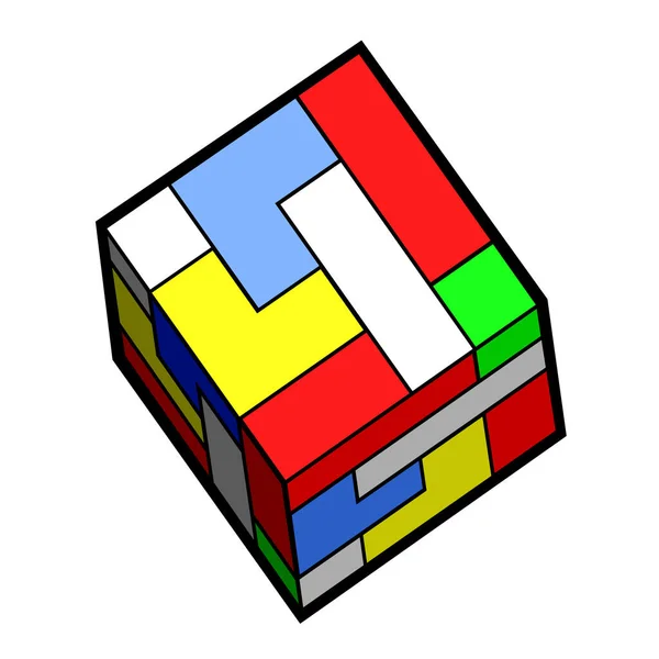 Color Cube Vector Illustration — Vetor de Stock