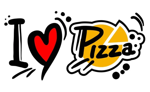 Love Pizza Vector Illustration — Vetor de Stock