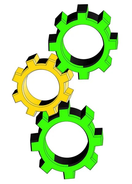 Color Gears Vector Illustration — 스톡 벡터