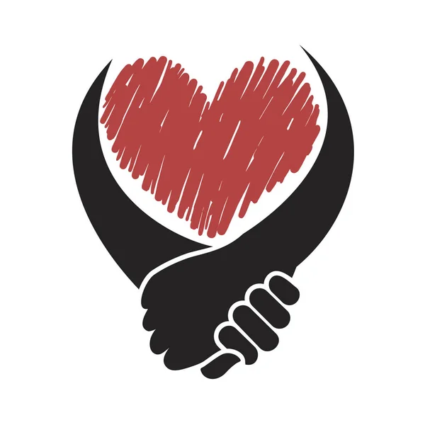 Solidaritet Hjärta Symbol Vektor Illustration — Stock vektor