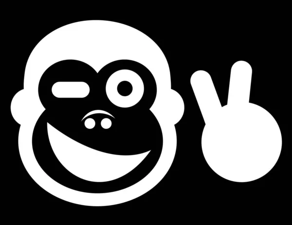 Veselá Opičí Vektorová Ilustrace — Stockový vektor