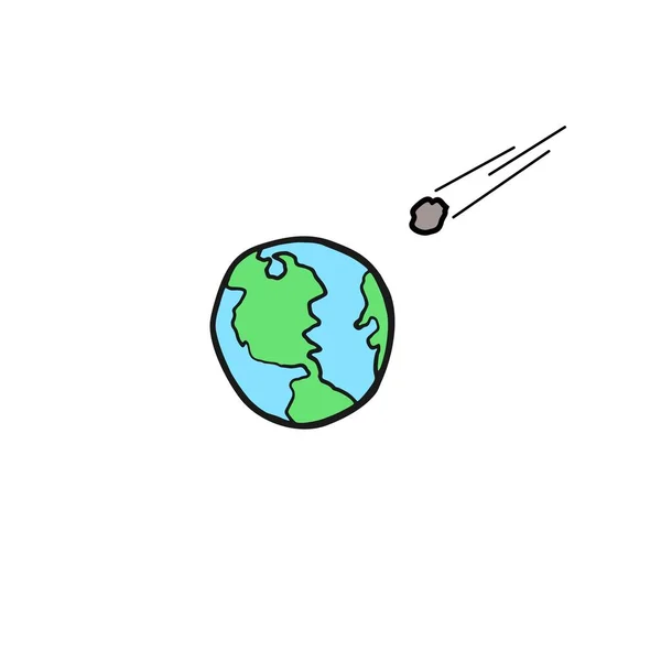 Météorite Tombant Dans Terre — Image vectorielle