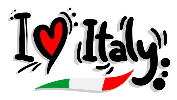 Lettering Love Italy Vector Illustration — Stockvector