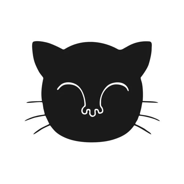 Vektorová Ilustrace Ikony Obličeje Kočky — Stockový vektor