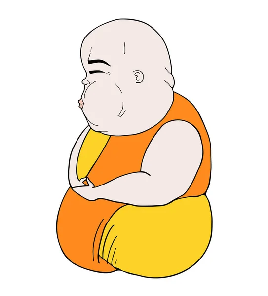 Hombre Meditando Dibujo Vector Ilustración — Vector de stock