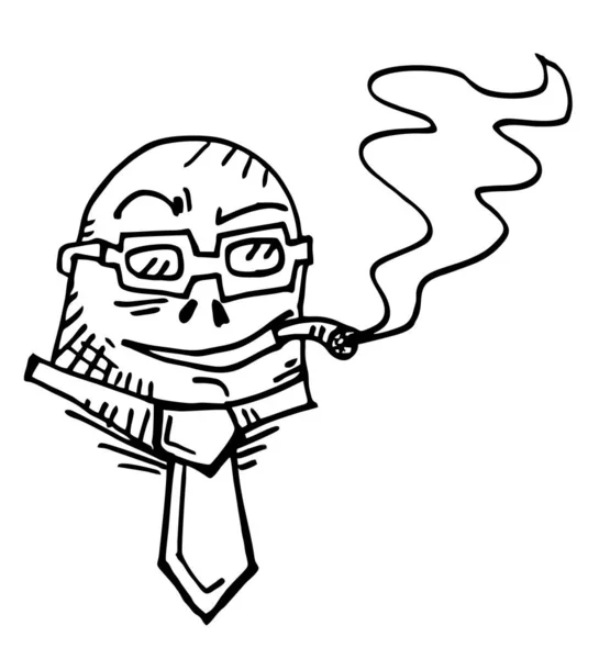 Kreslit Legrační Panenku Kouření — Stockový vektor