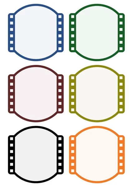Diseño Marco Cine Seis Colores — Archivo Imágenes Vectoriales