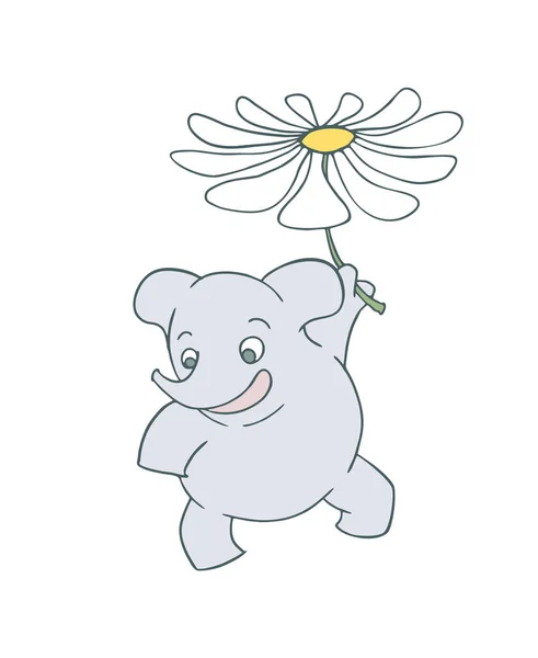 Baby Elefant Flygande Vektor Illustration — Stock vektor