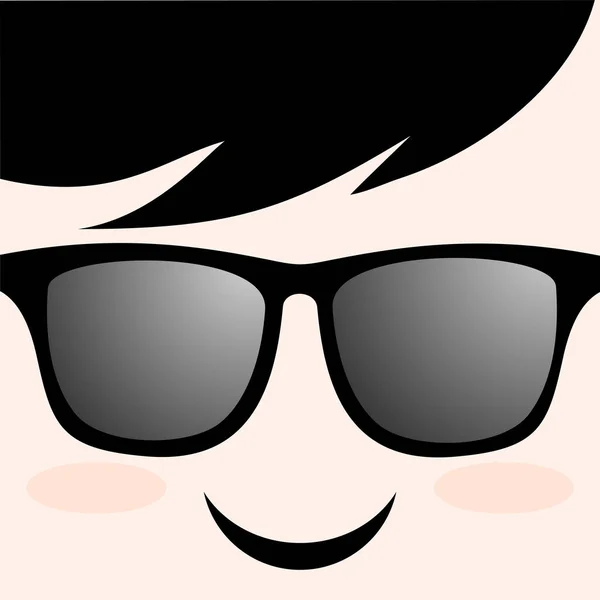 Obličej Vektorovou Ilustrací Slunečních Brýlí — Stockový vektor