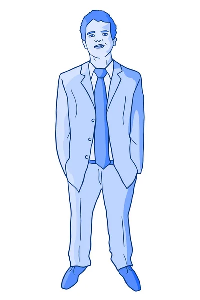 Blue Jacket Man Vector Illustration — Image vectorielle