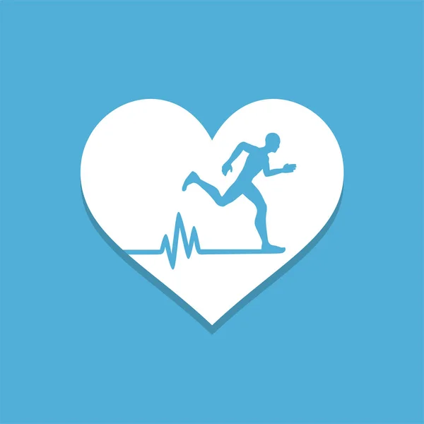 Läufer Herz Symbol Vektor Illustration — Stockvektor