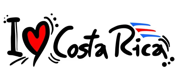 Costa Rica Love Vector Illustration — Stock Vector