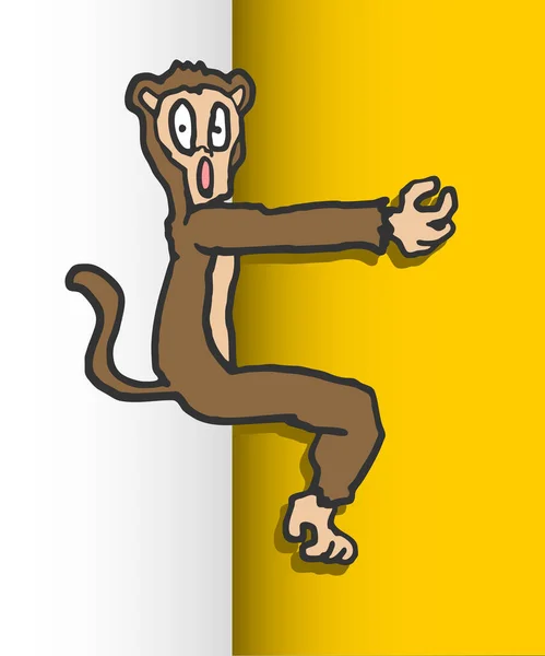 Wektor Ilustracja Kreskówki Małpa — Wektor stockowy