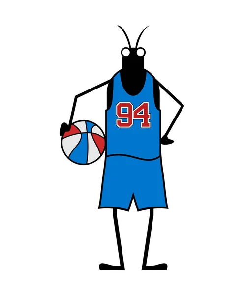 Jugador Baloncesto Creativo Insecto — Vector de stock