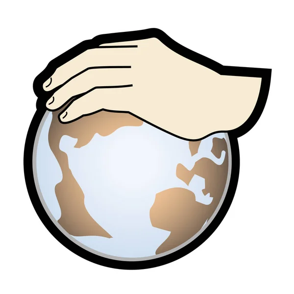 Main Tenant Globe Illustration Vectorielle — Image vectorielle