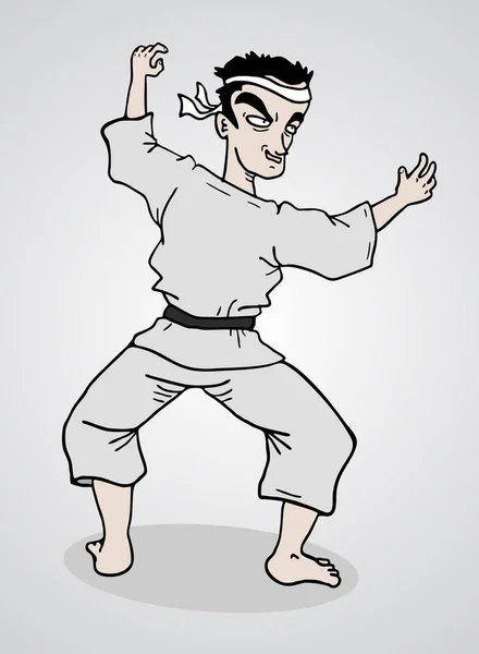 Karate Hombre Vector Ilustración — Archivo Imágenes Vectoriales